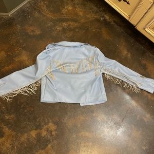 Buddy love blue jacket, fringe rhinestone